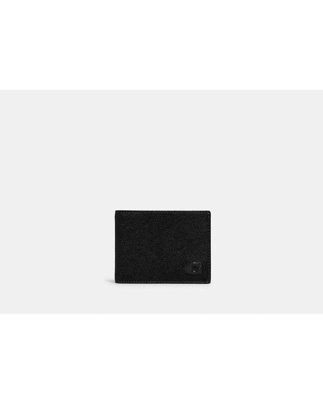 COACH Black Slim Billfold Wallet for men