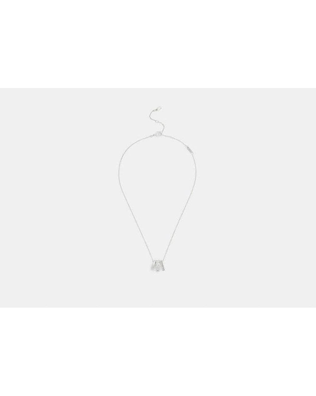 COACH Black Repeated C Rondelle Necklace
