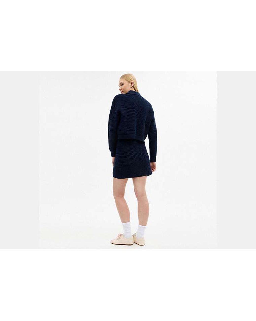 COACH Black Textured Knit Skirt