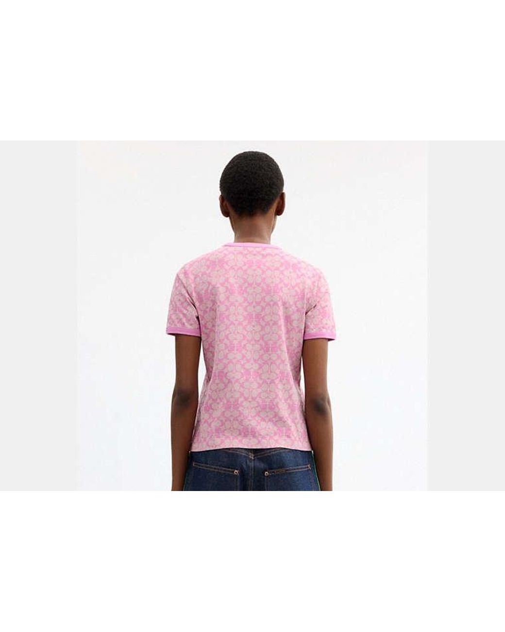 COACH Pink Brain Dead Signature Ringer T-Shirt