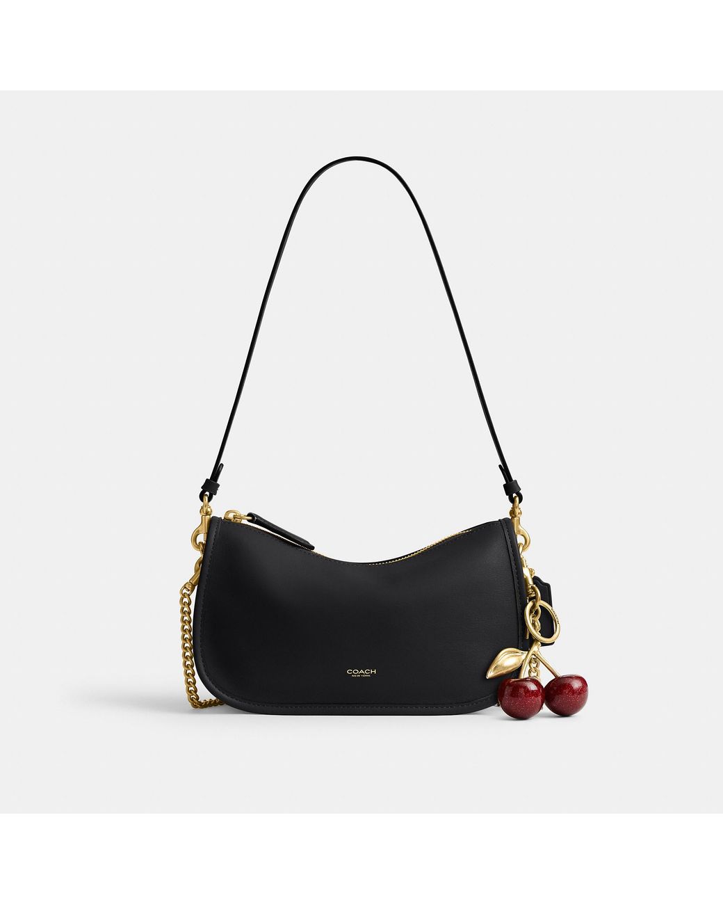 COACH Black Natural Grain Leather Waverly Bag