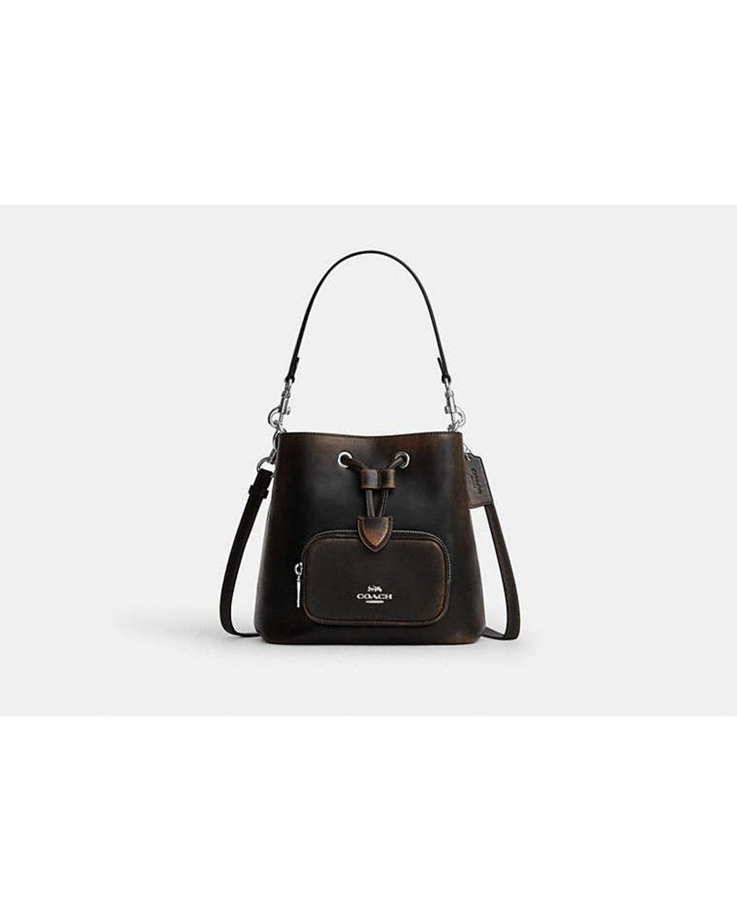 COACH Black Rowan Bucket Bag With Pocket