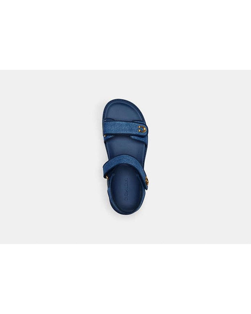 COACH Blue Flat Sandals