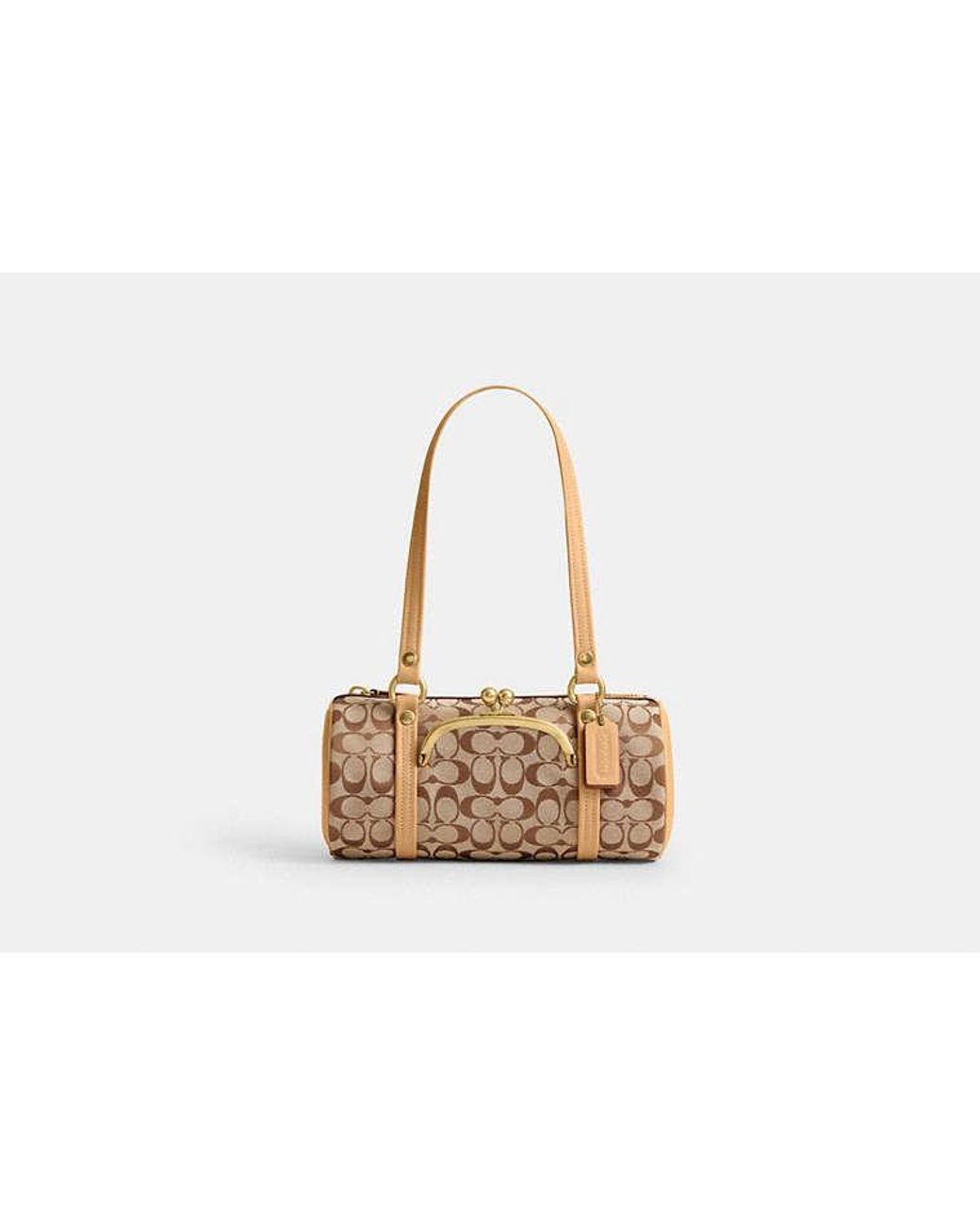 COACH Black Kisslock Barrel Bag 28