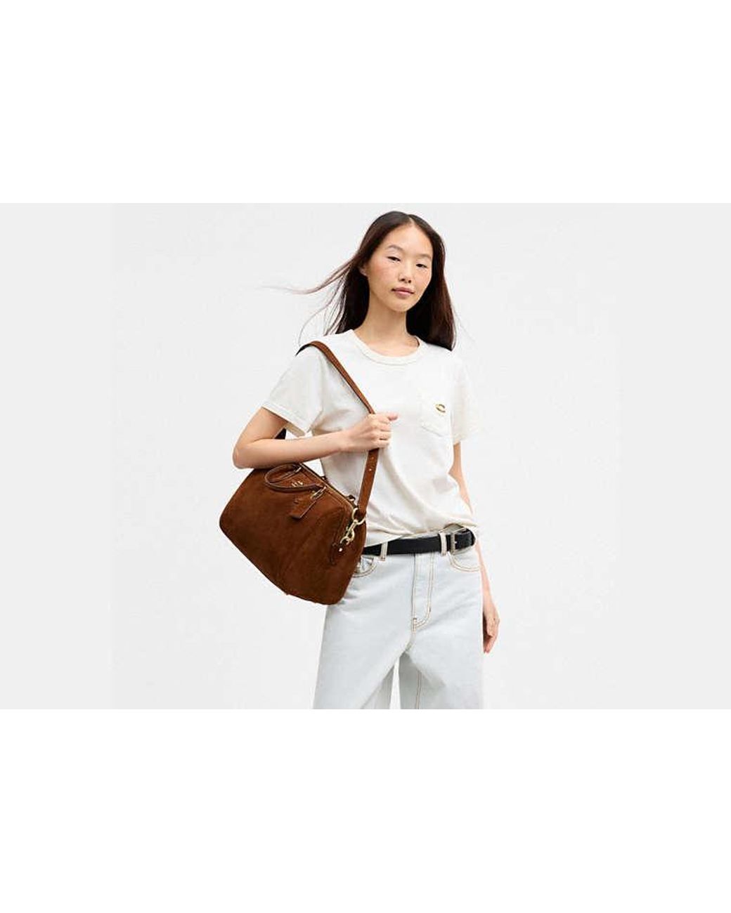 COACH Brown Rowan Large Satchel Bag