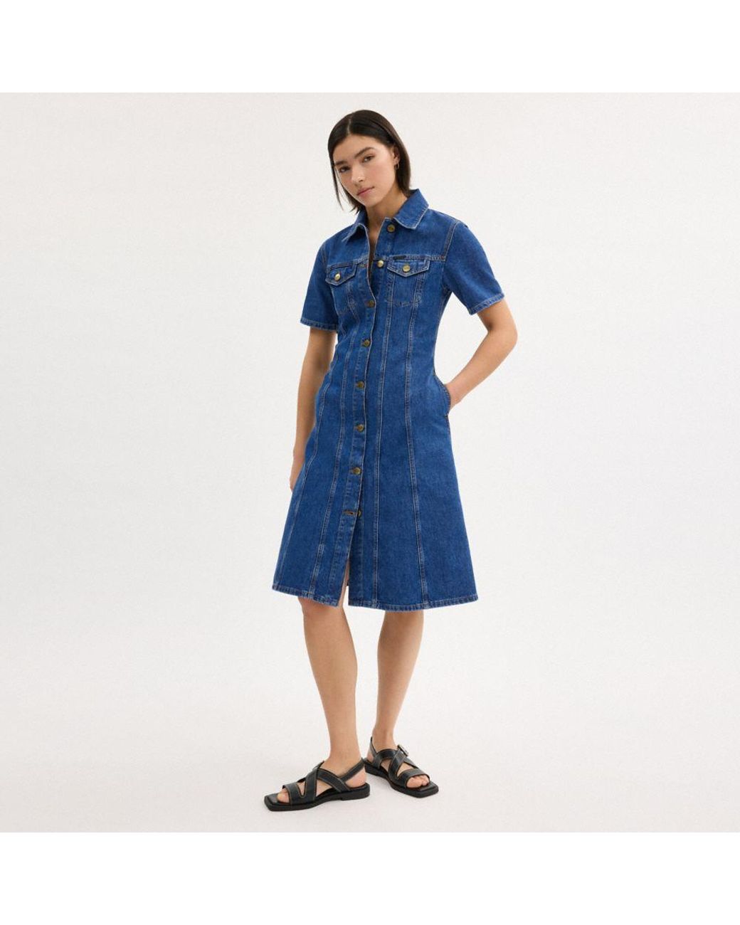 white christmas dresses Coach Denim Dress main image 1
