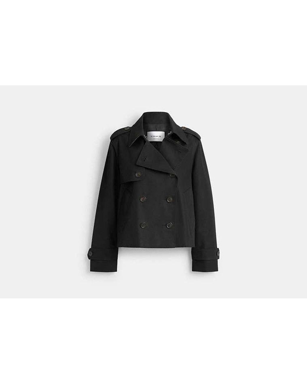 COACH Black Short Trench Coat