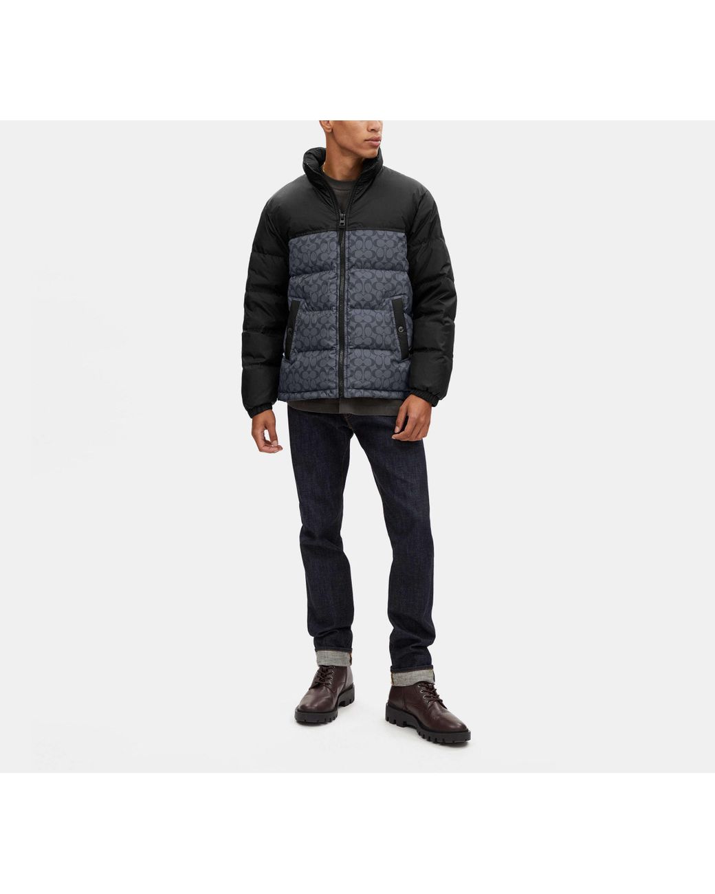 COACH Signature Down Jacket in Black for Men | Lyst UK