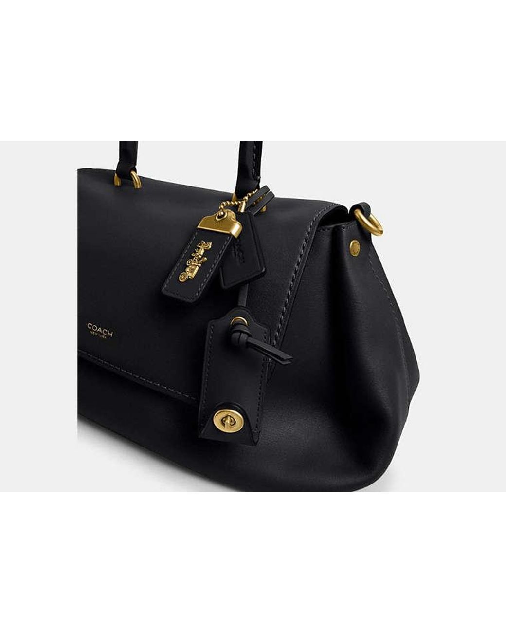COACH Black Slouchy Rogue Top Handle Bag