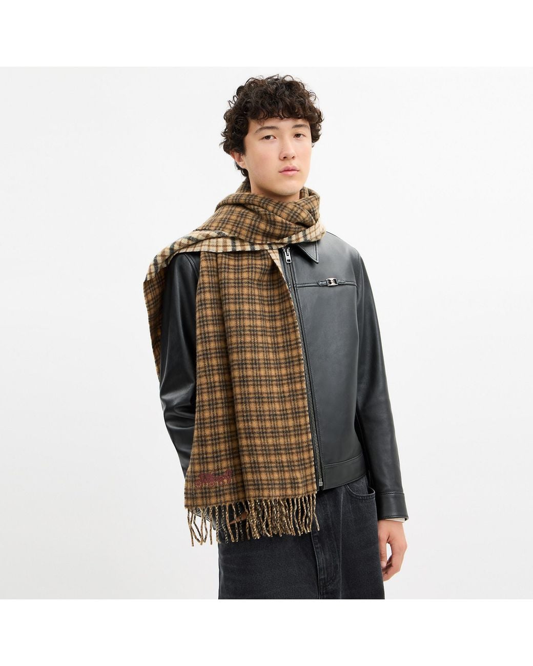 COACH Metallic Reversible Plaid Muffler