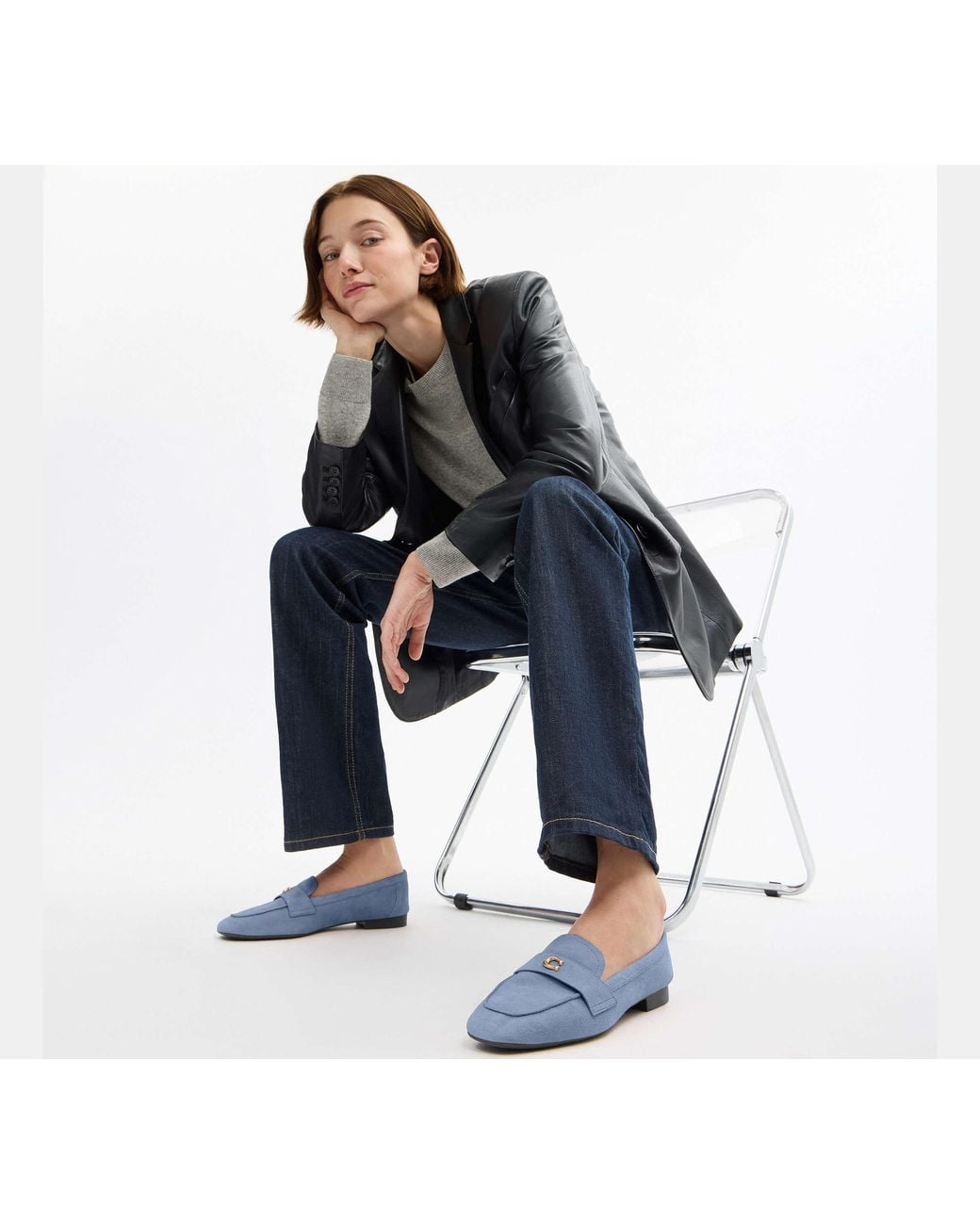 Mocasines Sculpted C COACH de color Blue