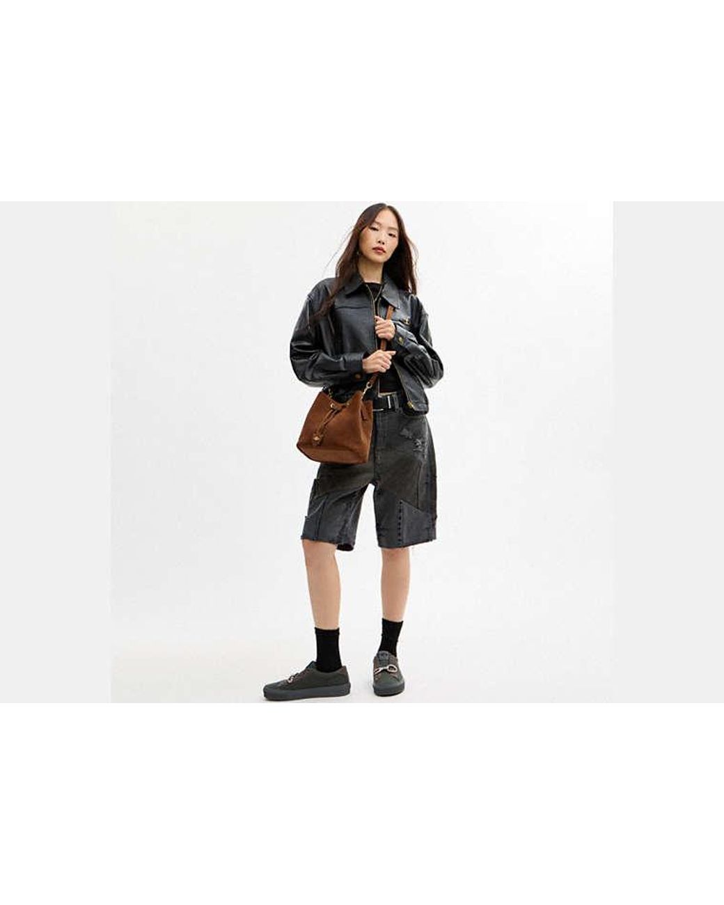 COACH Black Rowan Bucket Bag