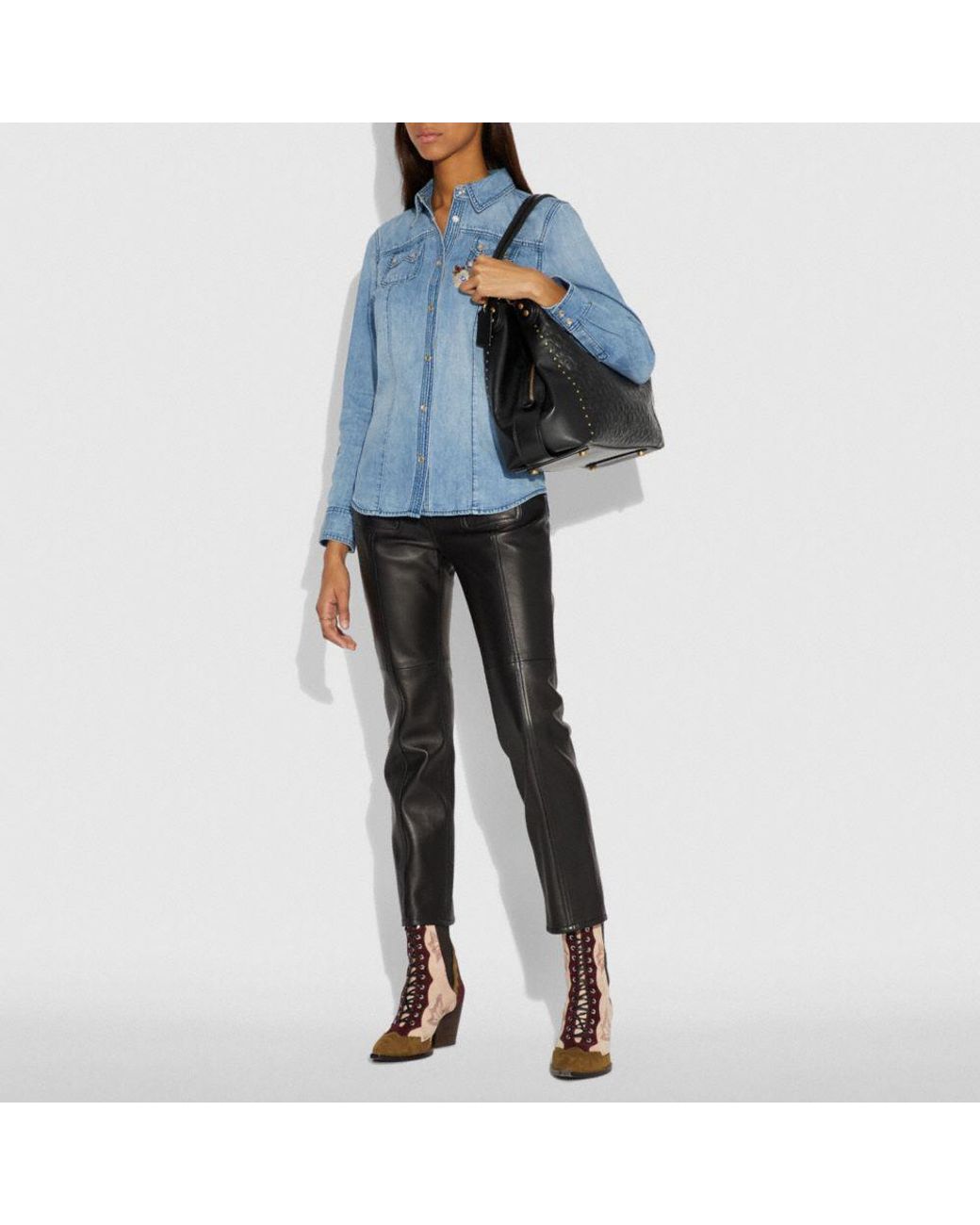 Edie shoulder bag 42 with rivets sale