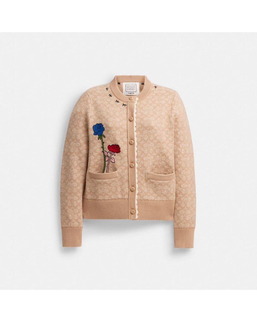 COACH X Observed By Us Signature Knit Set Cardigan in Natural | Lyst