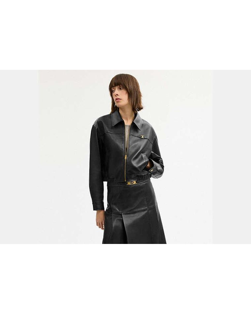 COACH Black Heritage C Cropped Blouson Jacket