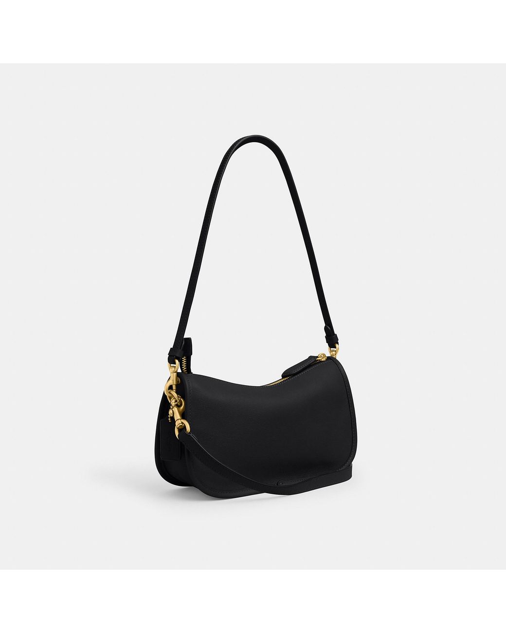 COACH Black Natural Grain Leather Waverly Bag
