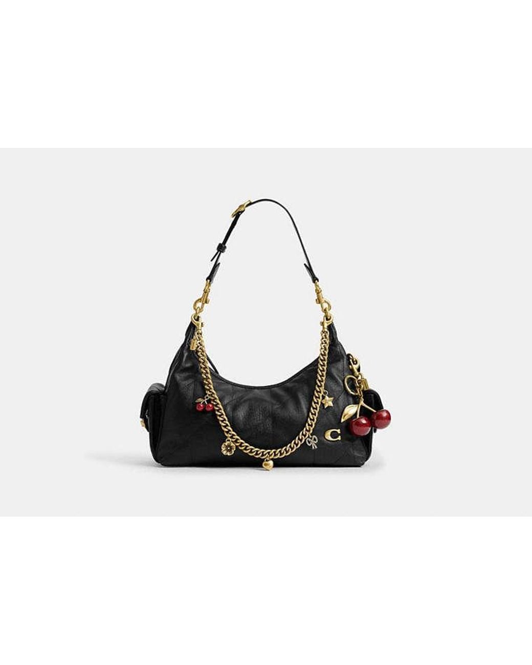 COACH Black Pocket Juliet Bag 30 With Quilting And Charms