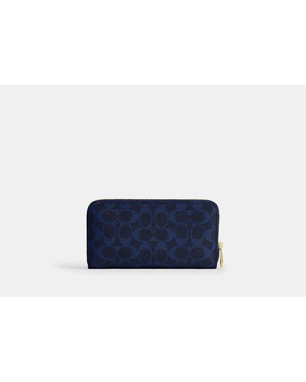 COACH Blue Long Zip Around Wallet