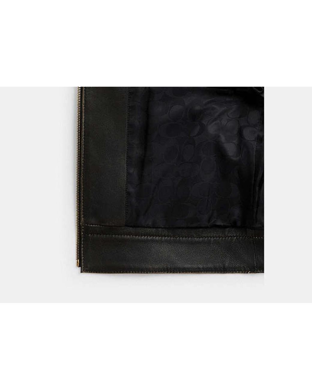 COACH Black Loved Leather Heritage C Racer Jacket