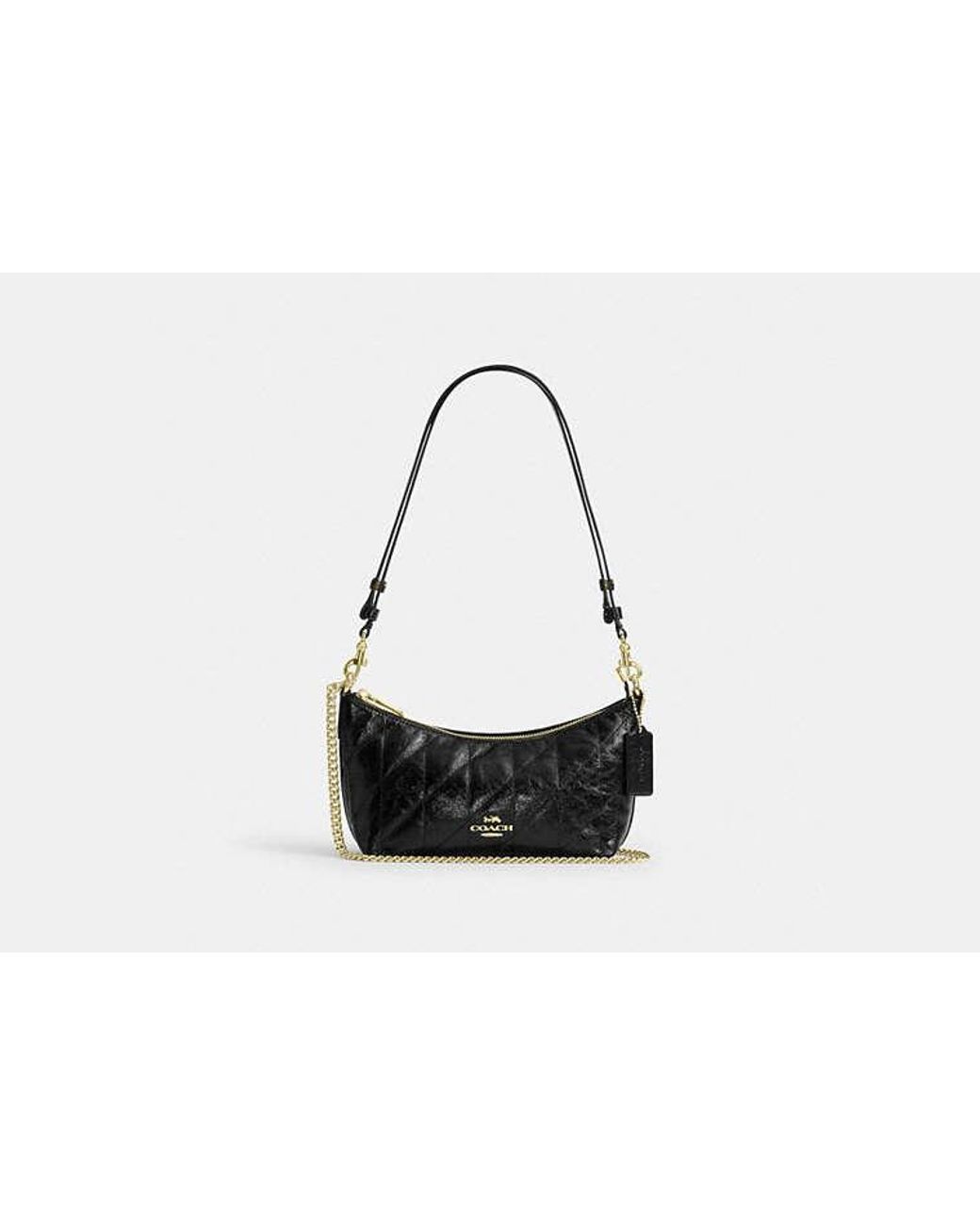 COACH Black Caitlin Shoulder Bag With Quilting