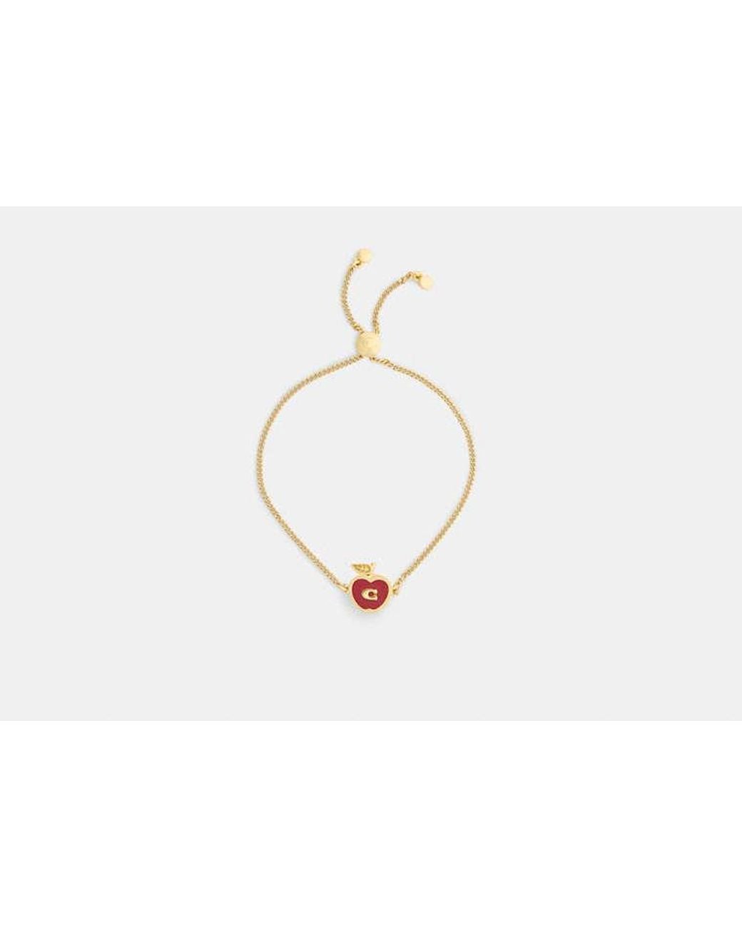 COACH Black Signature Apple Slider Bracelet