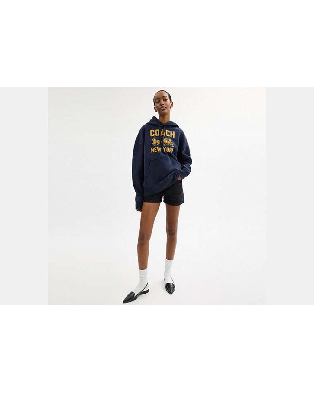 COACH Blue Horse And Carriage Hoodie