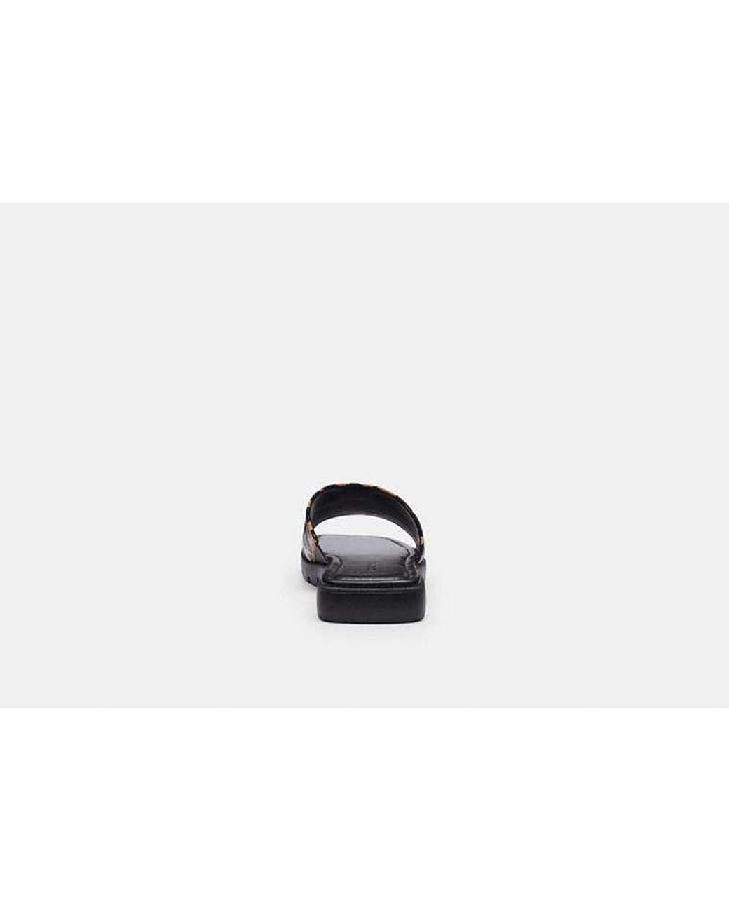 COACH Black Florence Sandal With Print