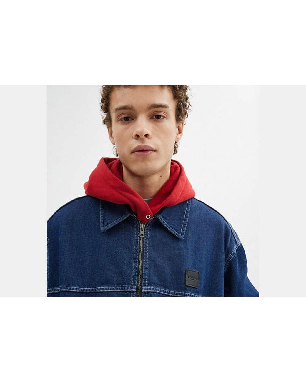 COACH Blue Denim Work Jacket for men