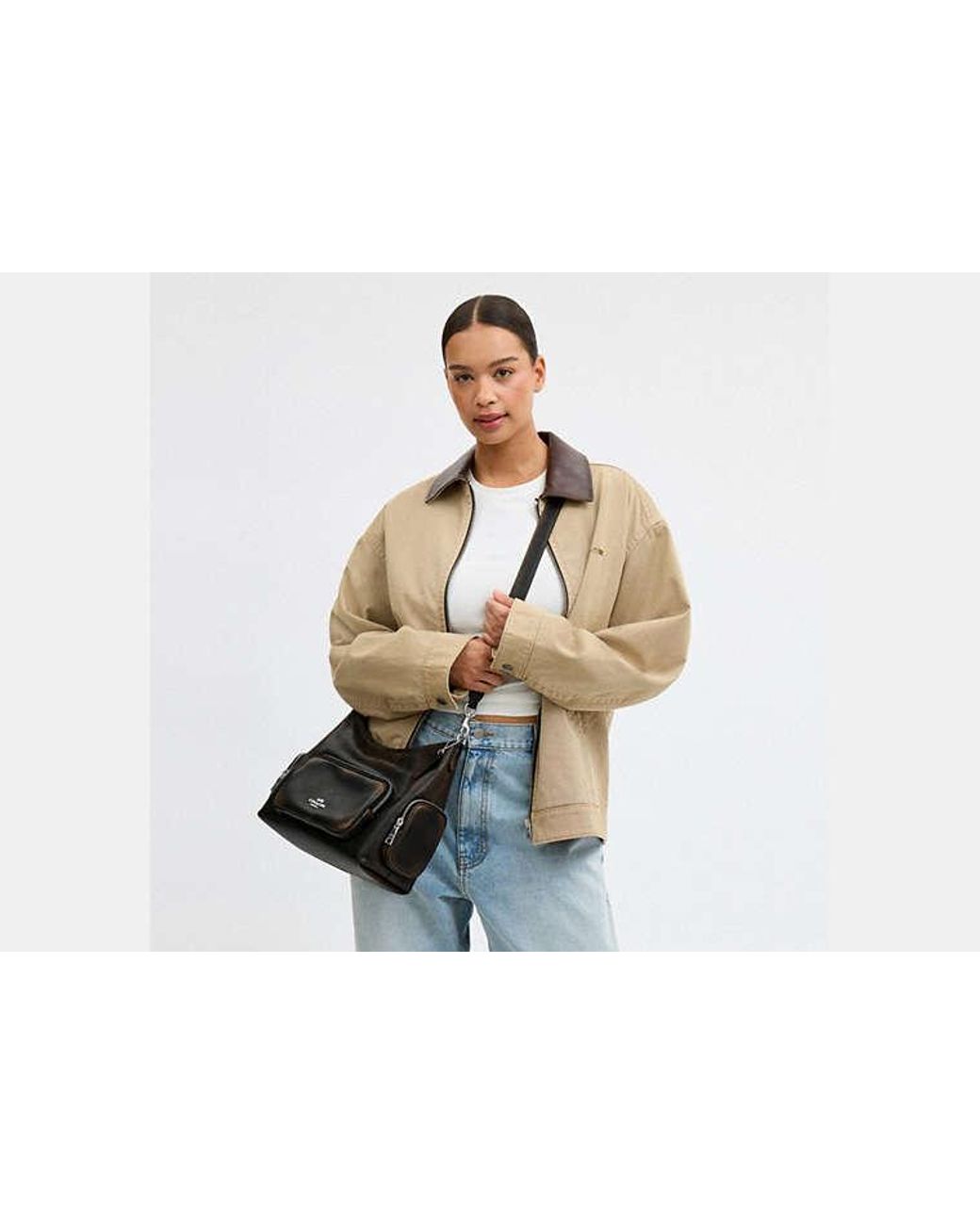 COACH Black Laurel Shoulder Bag With Pockets