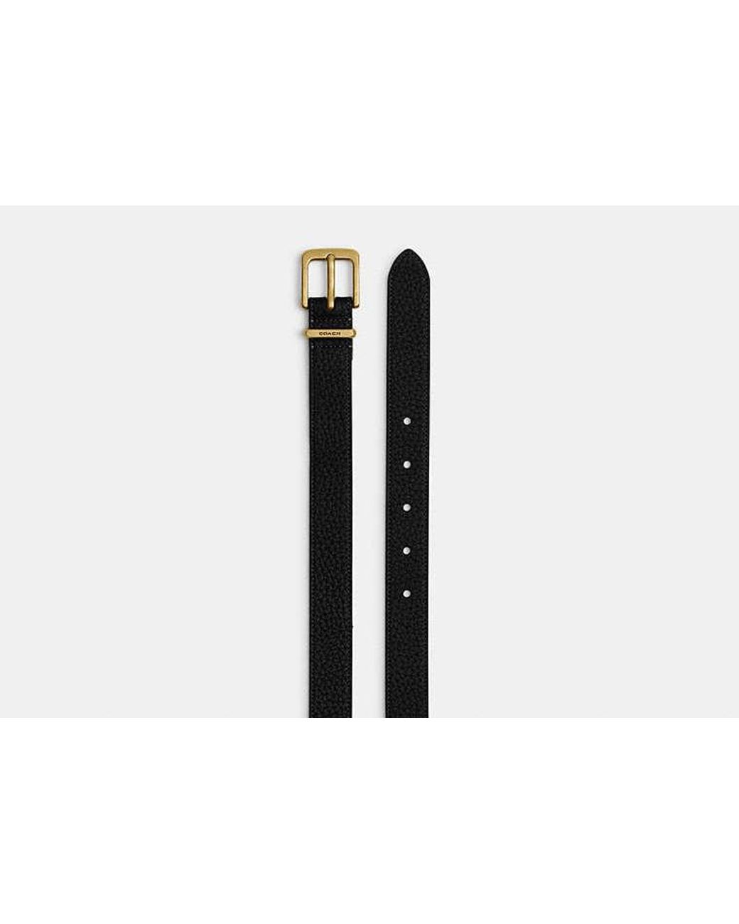 COACH Black Harness Hasp Buckle Belt, 25Mm