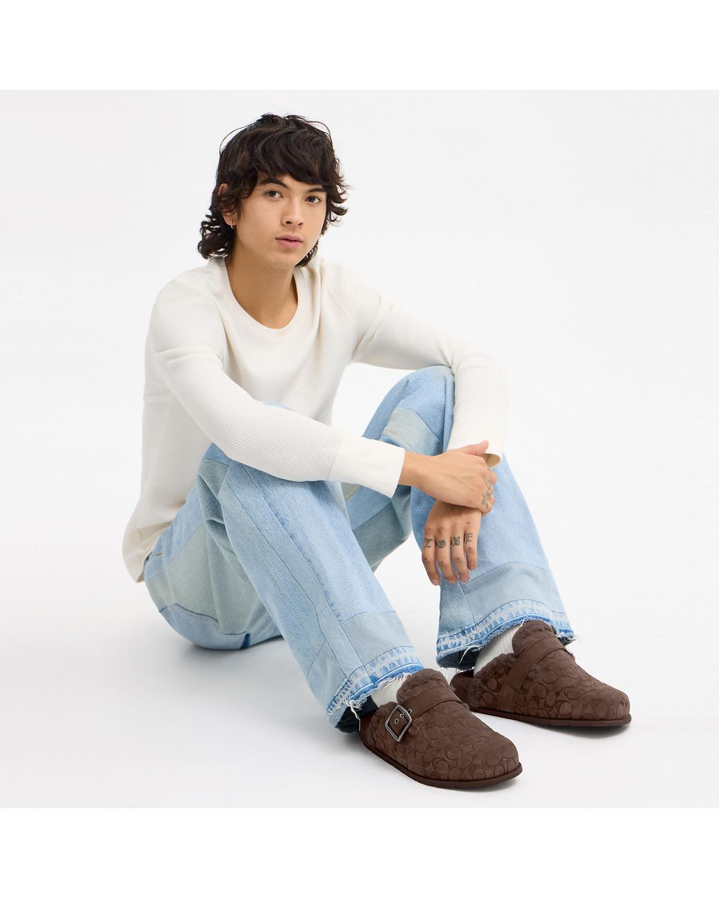 COACH Brown Buckle Clog for men