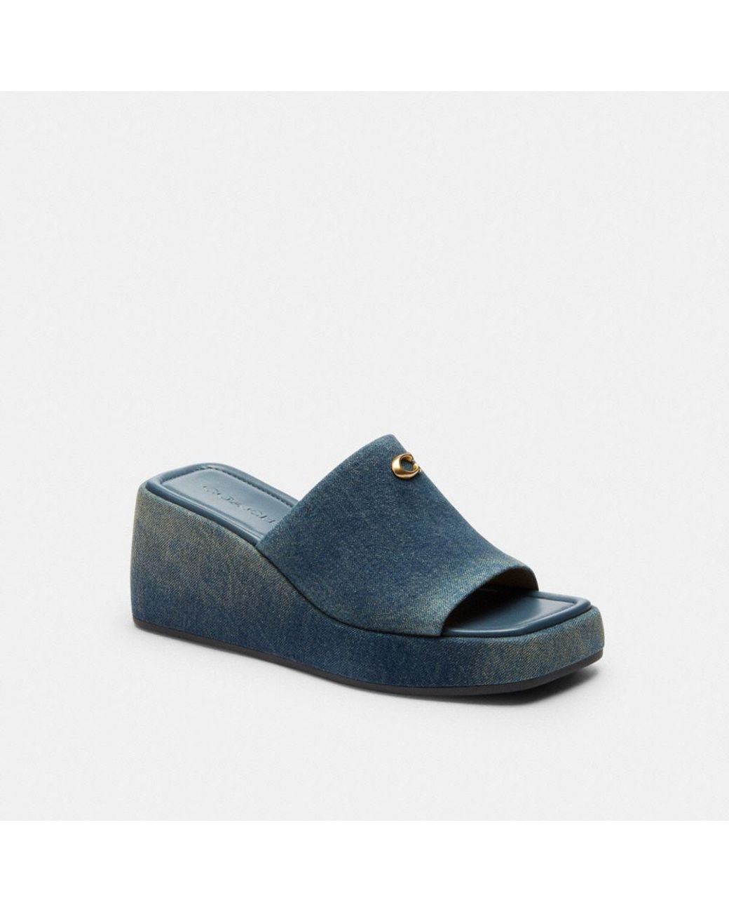 COACH Marie Platform Sandal in Blue | Lyst