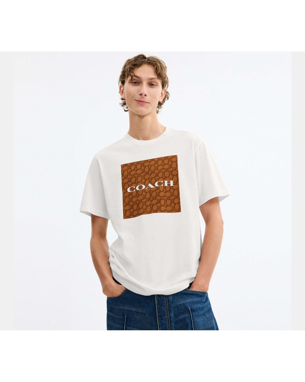 COACH Black Signature Classic T-Shirt for men