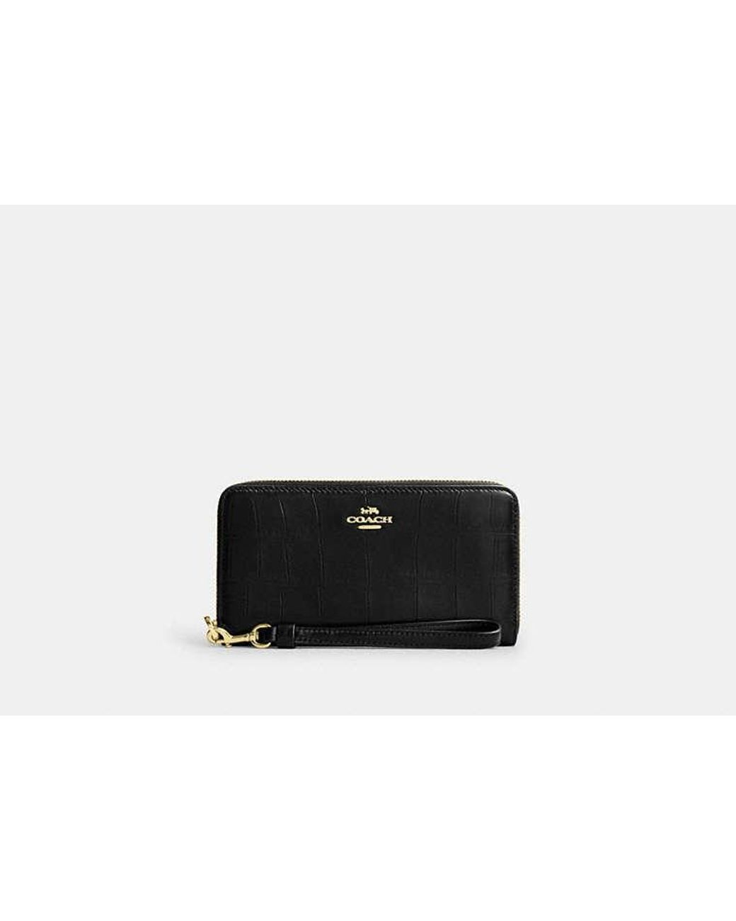 COACH Black Long Zip Around Wallet