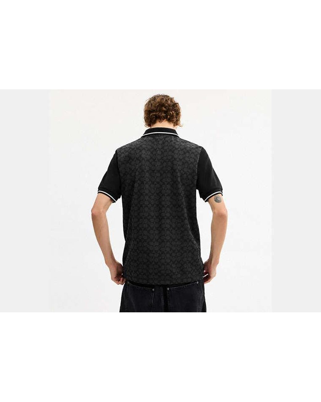 COACH Black Signature Polo for men