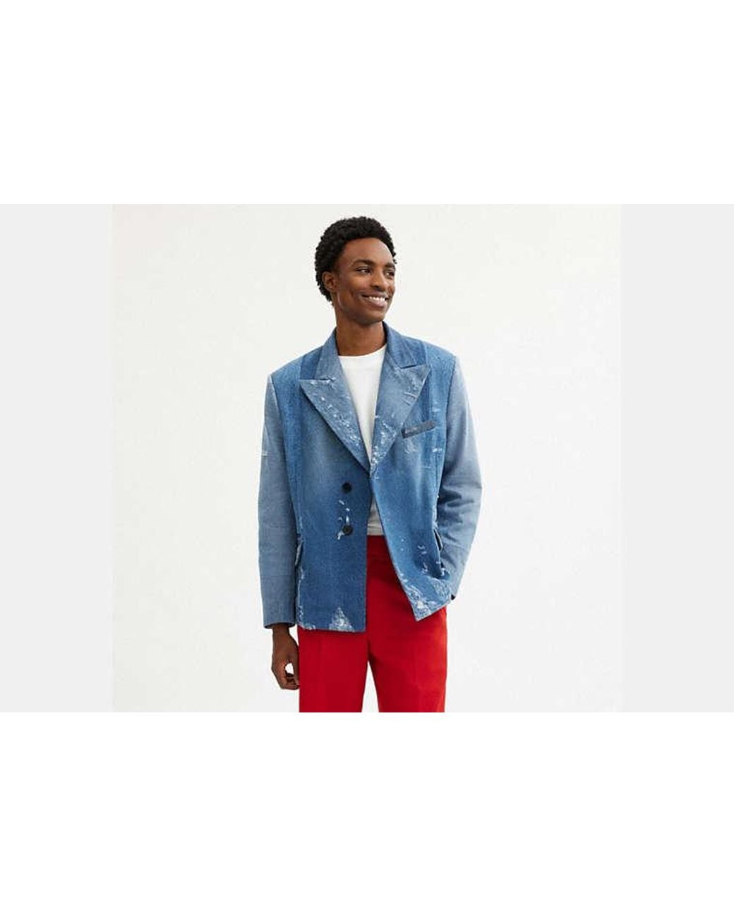 COACH Blue Denim Blazer for men
