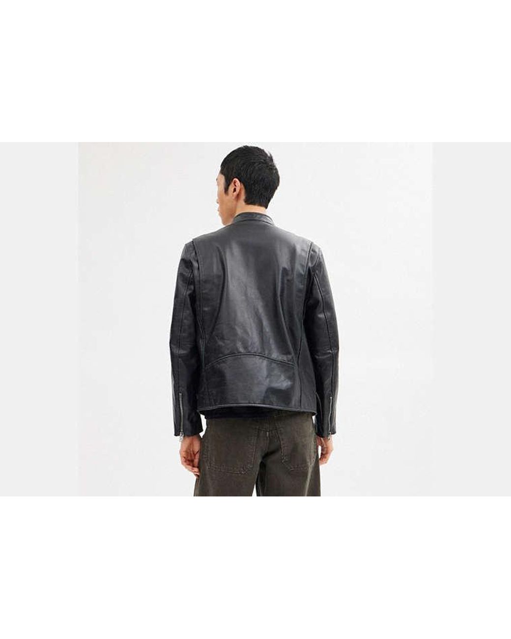 COACH Black Leather Racer for men