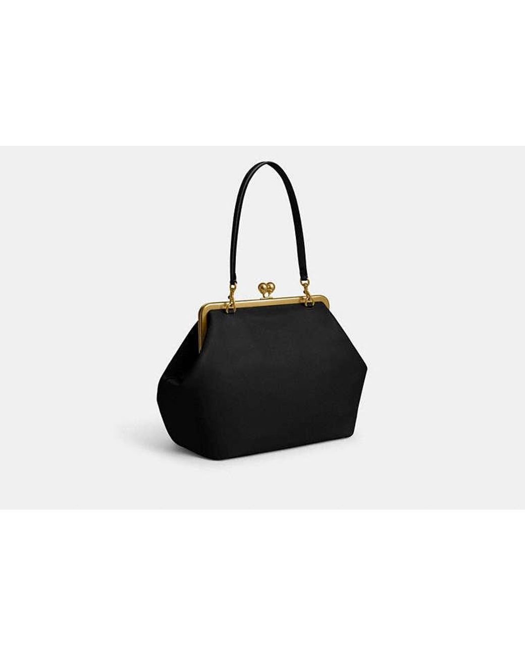 COACH Black Large Kisslock Frame Bag