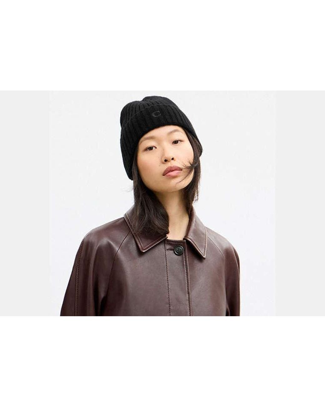 COACH Black Cashmere Beanie