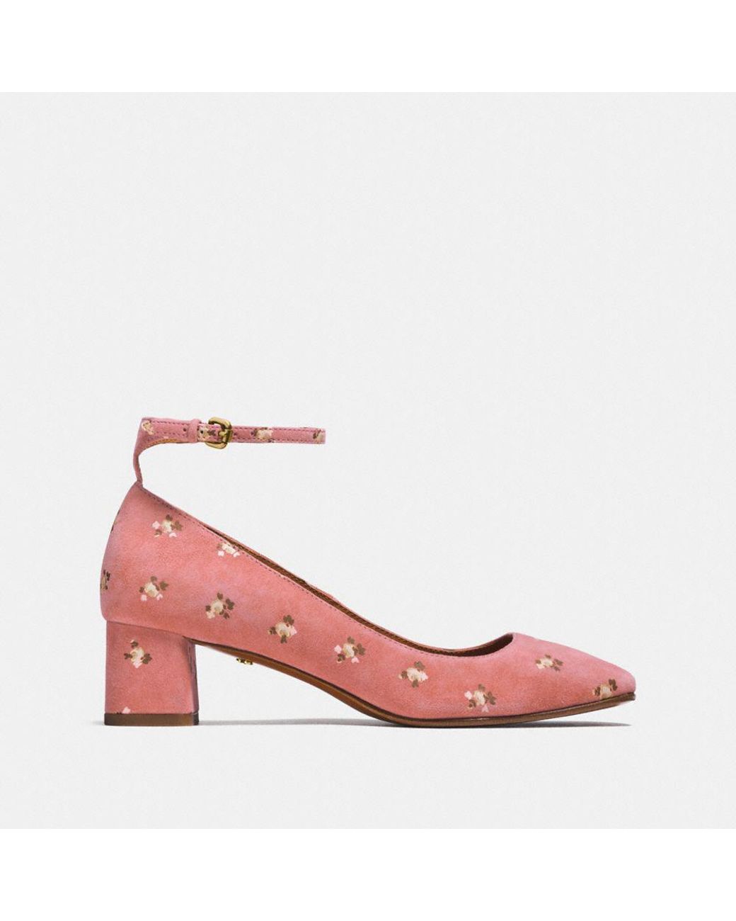 COACH Suede Ankle Strap Pump With 