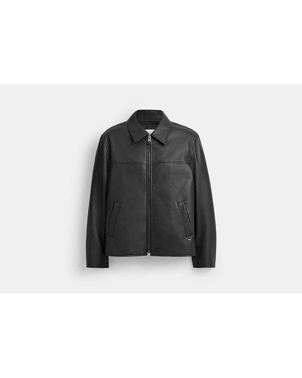 COACH Black Leather Jacket for men