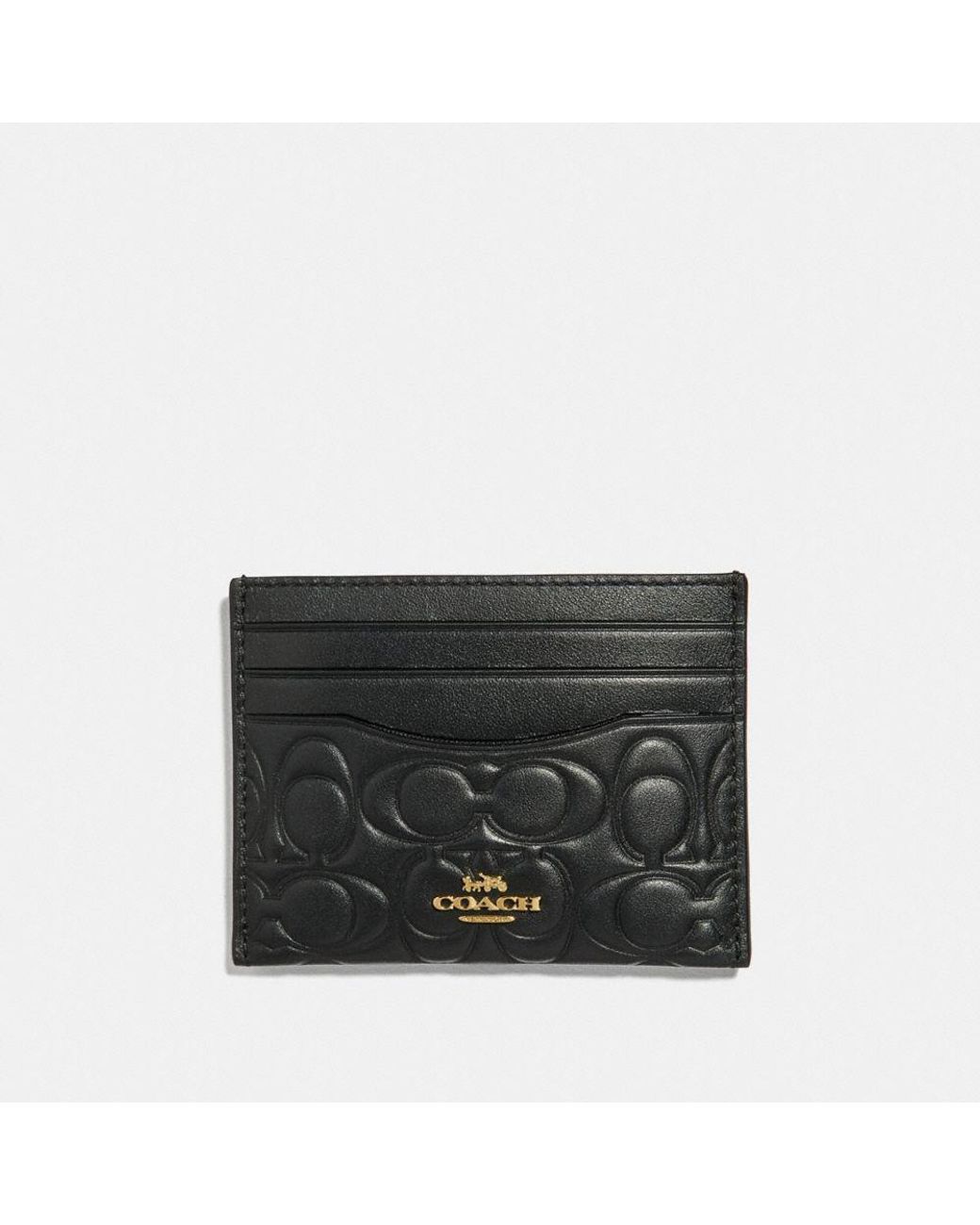 Coach Womens Refined Card Case in Signature Jacquard, Charcoal/Black