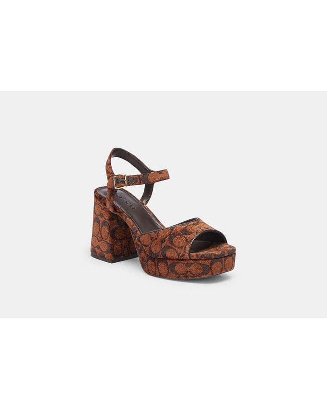 COACH Black Block Heel Sandal
