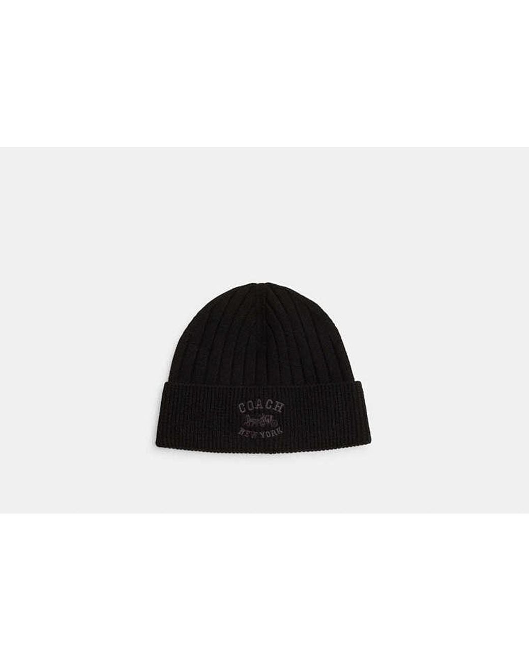 COACH Black Knit Beanie