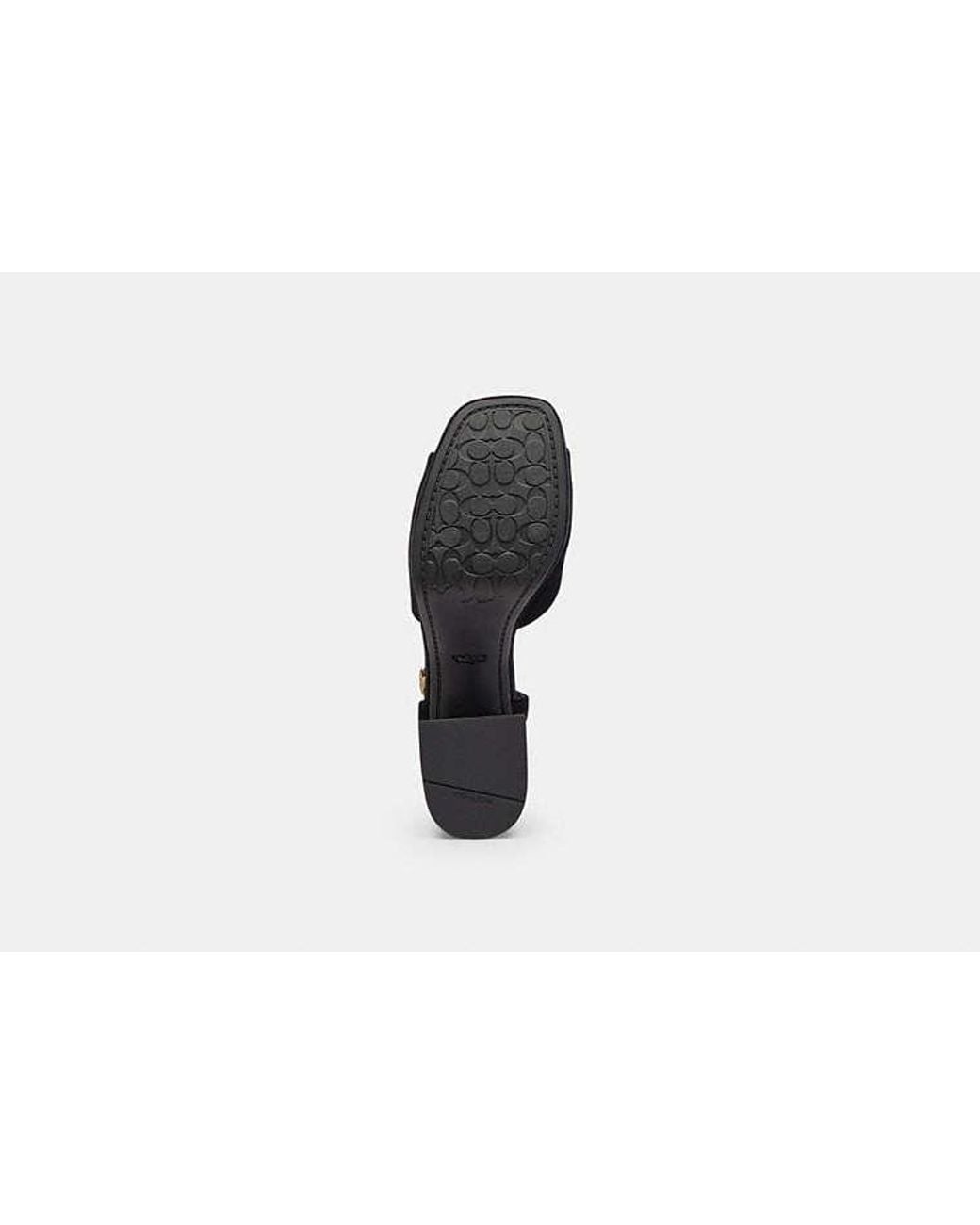 COACH Black Block Heel Sandal