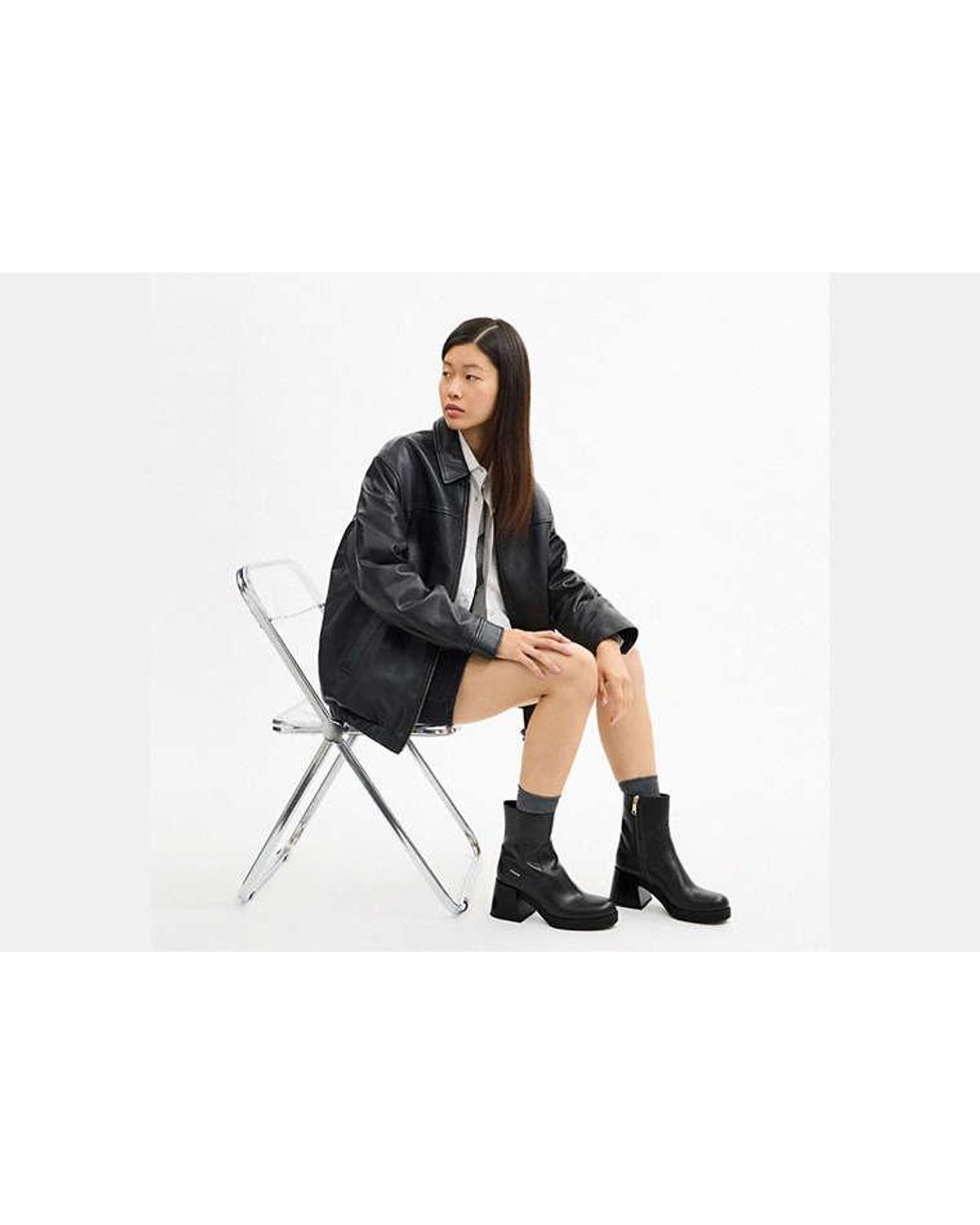 COACH Black Blockabsatz-Stiefel Für Frauen