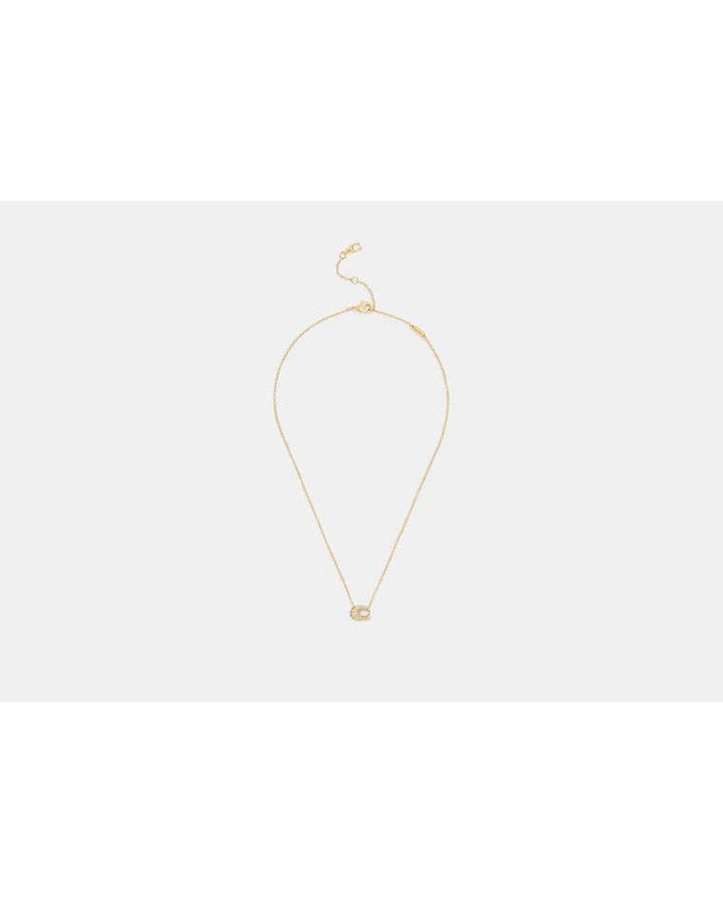 COACH Black Pavé C Necklace