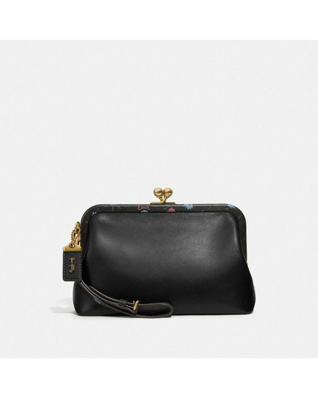 Pochette fermoir bourse avec imprimé floral color block COACH en