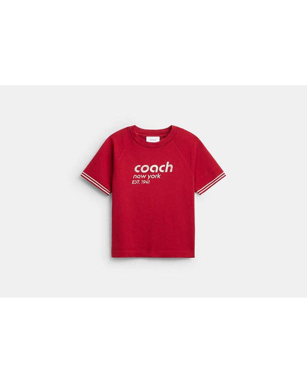 COACH Red Raglan Jersey T-Shirt