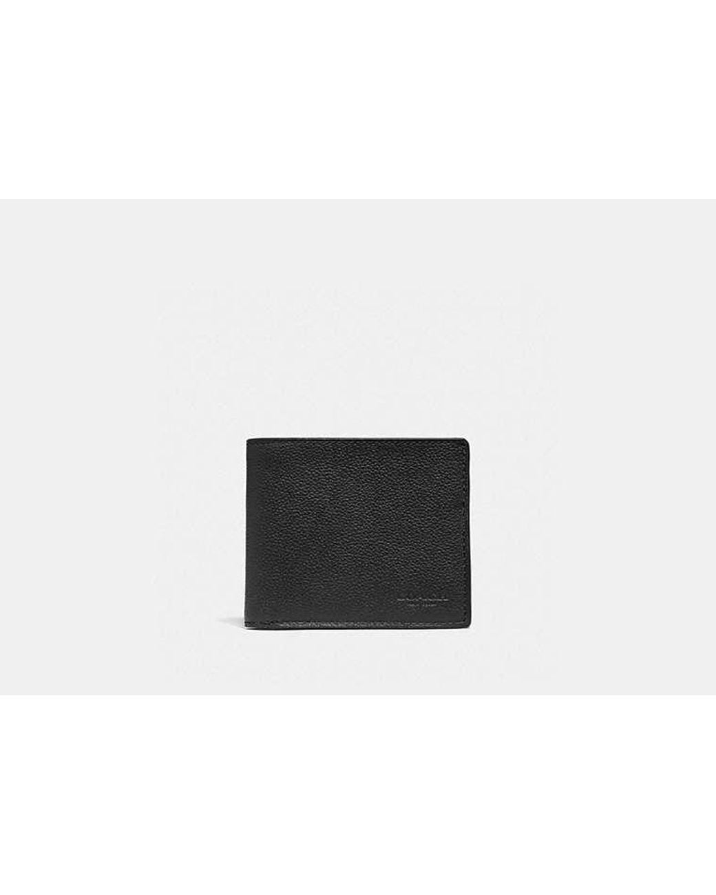 COACH Black Id Billfold Wallet for men